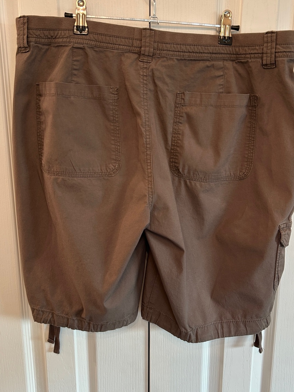St. John's Bay Cotton Blend Cargo Shorts Brown Drawstring Hem Size 14 EUC - Picture 7 of 7